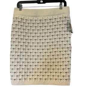 Ellen Tracy Elegant Cream Knit Skirt, size M, NWT